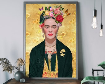 Frida Kahlo Print, Inspirational Women, Altered Vintage Art Print, Feminist Print, Unique Art Print, Mexican Art