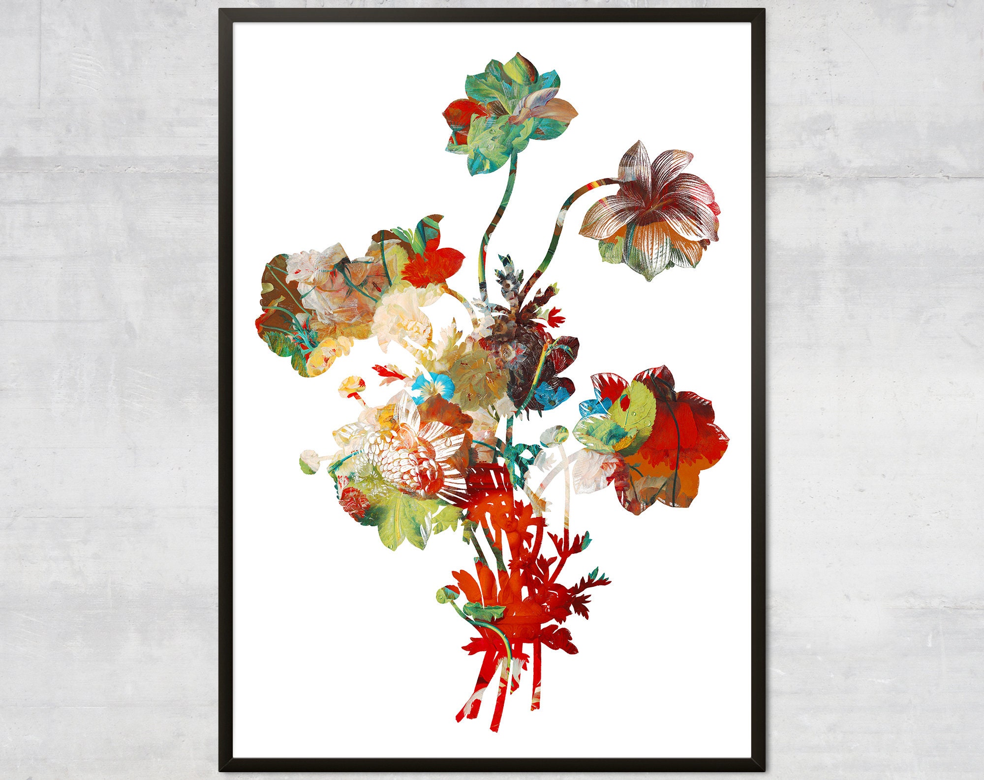 Vintage Flower Wall Art Antique Botanical Home Decor Etsy