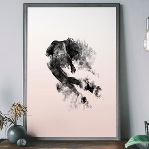 Dancer Art Print – Feminist Decor, Ballerina Silhouette Poster, Elegant Female Wall Art