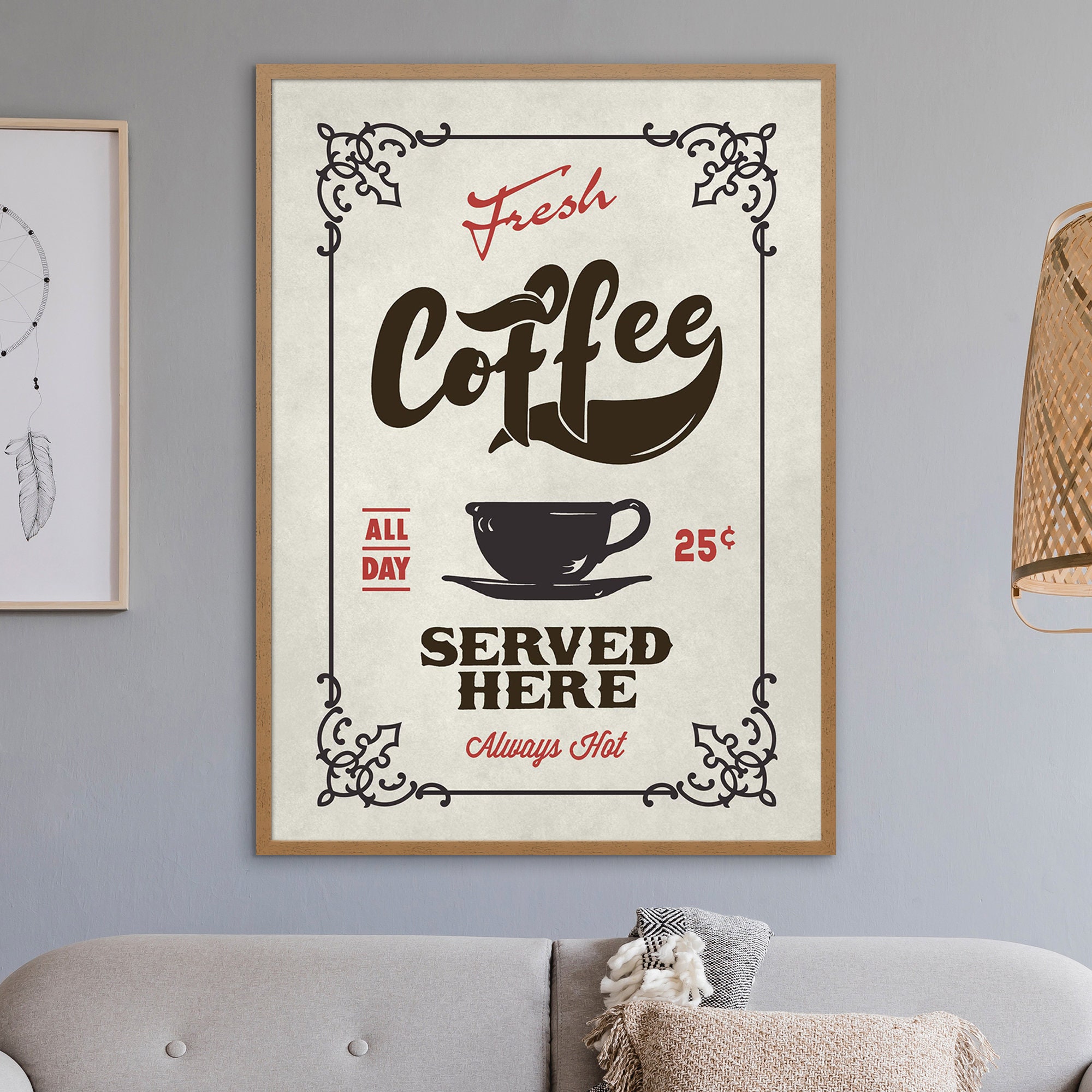 Fresh Coffee Sign, Vintage Coffee Poster, Retro Coffee Art Print, Barista  Gift, Kitchen Decor - Etsy