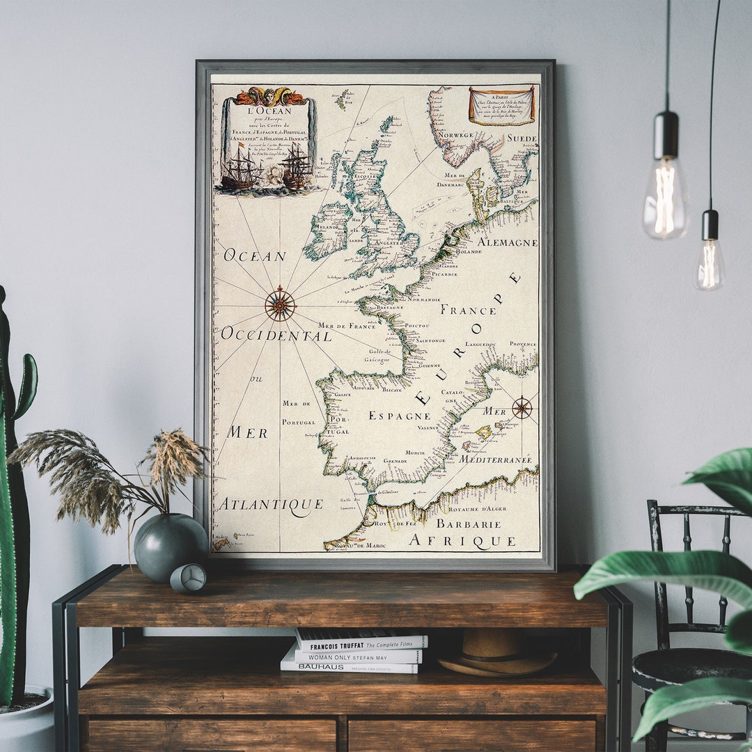 Vintage Europe Map Print — Antique Historical Travel Art - Etsy