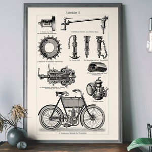 Vintage Bicycle Patent Print, Antique Sport Wall Art, Retro Cycling illustration