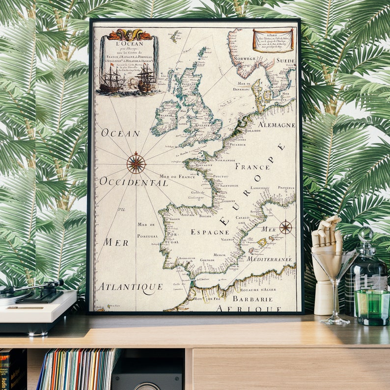 Vintage Europe Map Print — Antique Historical Travel Art - Etsy