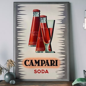 Campari Soda Vintage Print – Food & Drink Wall Art, Alcohol Advertising Poster