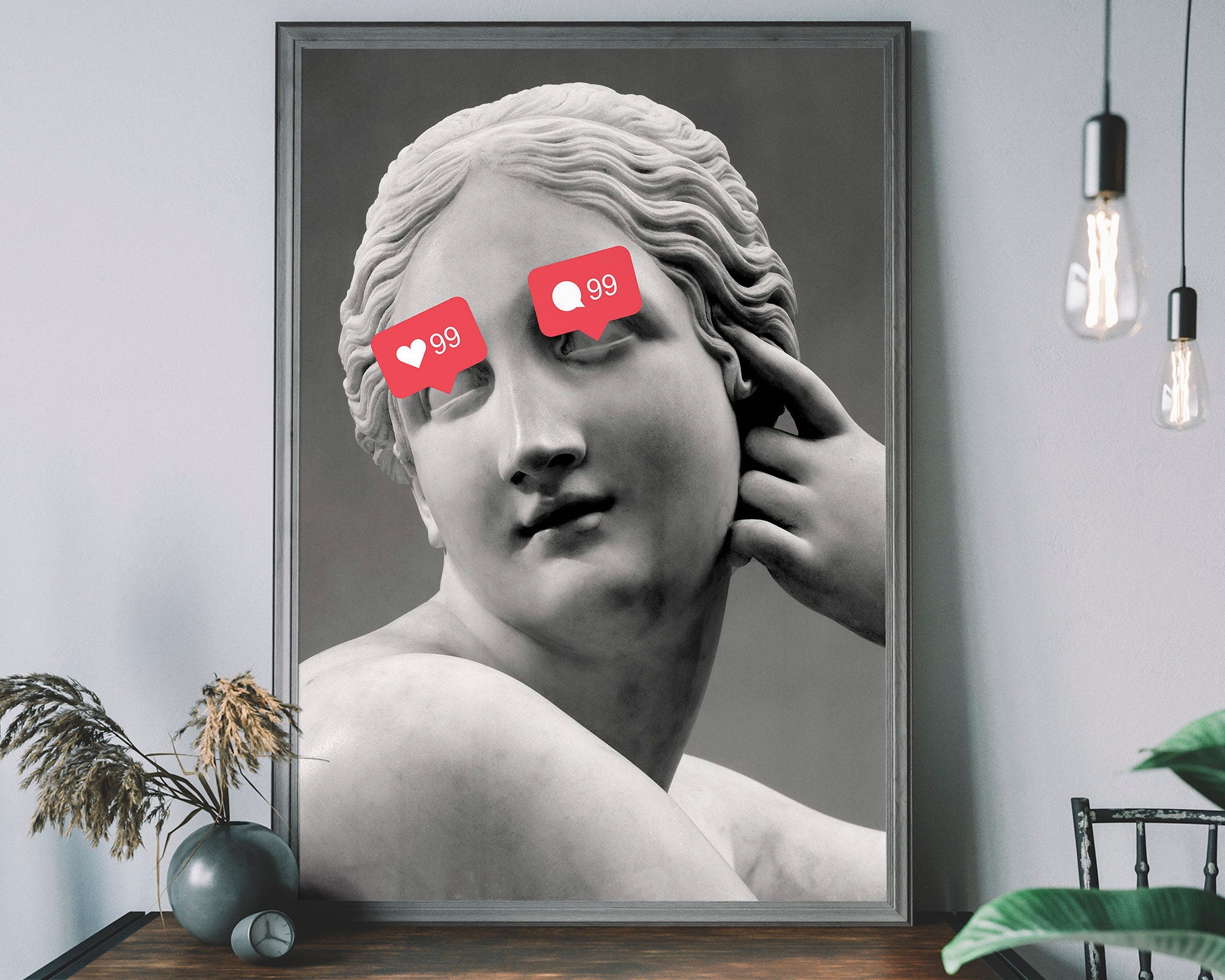 Altered Art Statue Wall Art, Social Media Poster, Urban Art