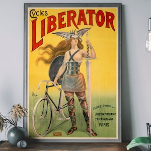 Retro Cycling Art Print, Antique Sport Wall Art, Vintage French Bicycle Poster