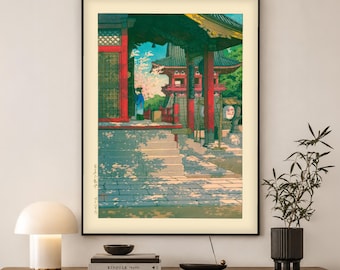 Meguro Fudo Temple Print | Kawase Hasui Japanese Art | Zen Decor Gift
