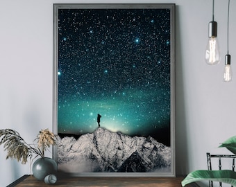Space Print – Star Gazing Gifts, Sci-Fi Wall Decor, Cosmic Art Print, Stars and Space Wall Art