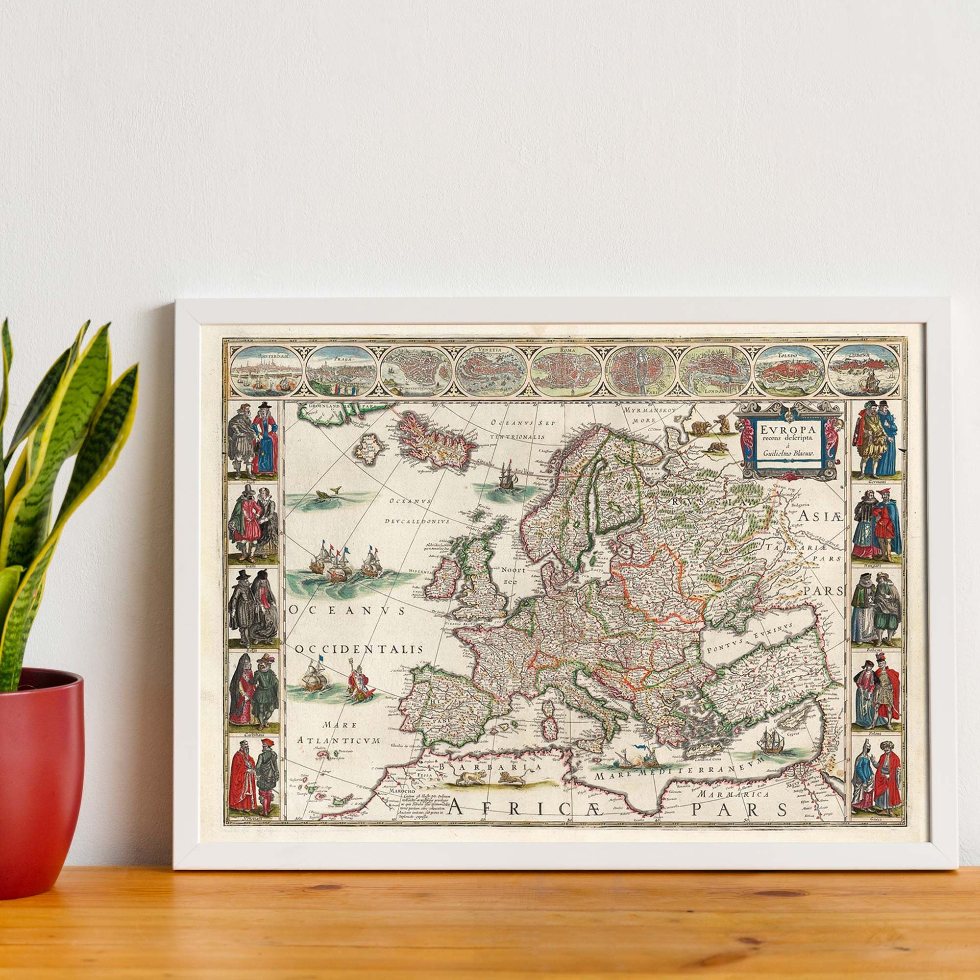 Vintage Europe Map, Antique Map Illustration, Historical Map Art Print ...