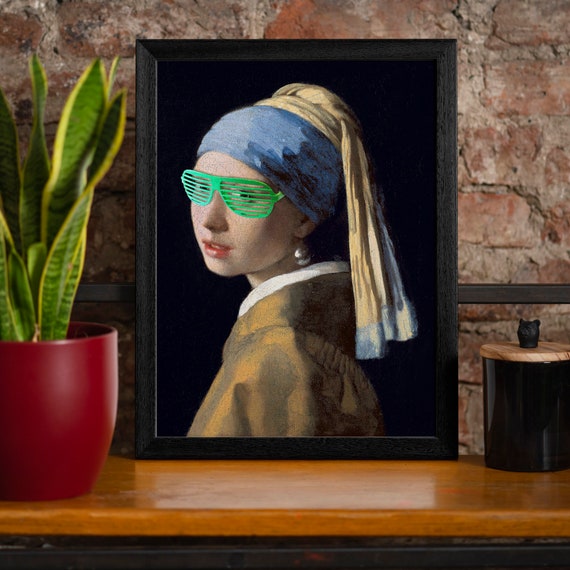 Banksy Girl With The Pearl Earring Framed Poster Print – 4 Sizes A4 To A1