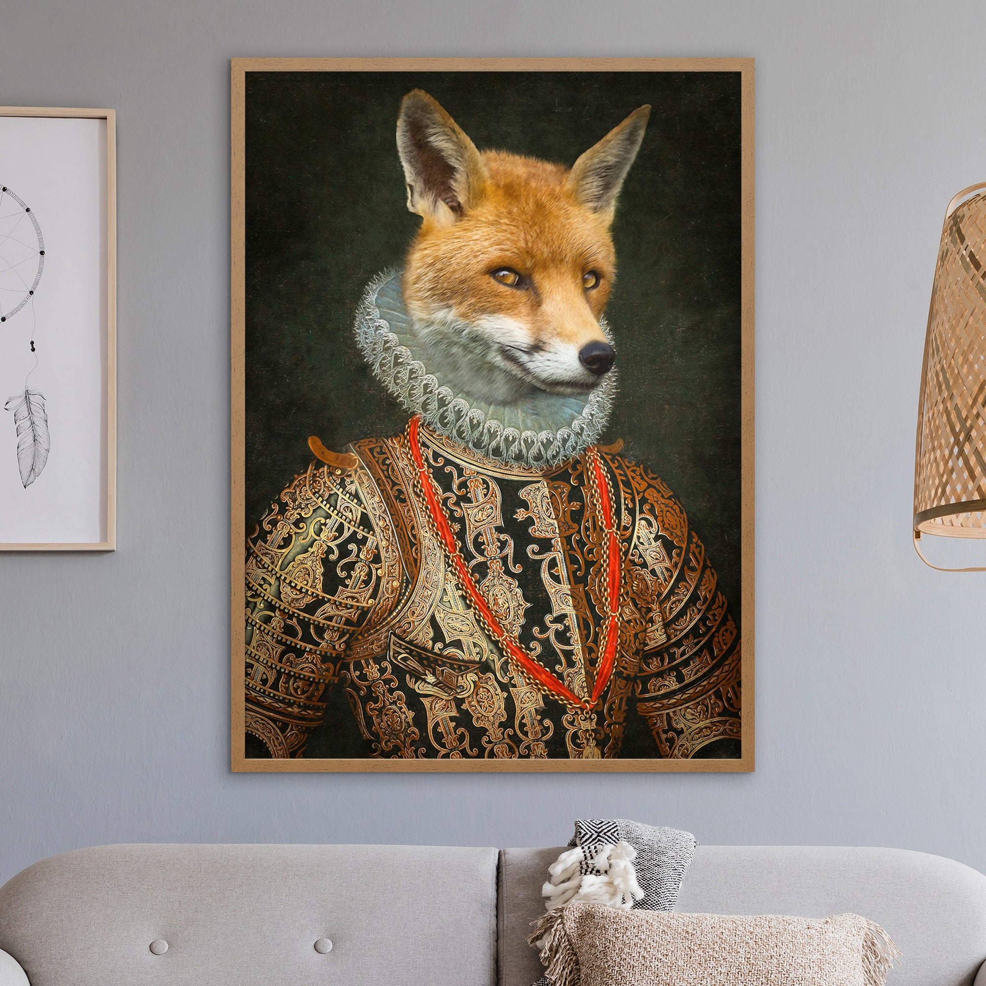 Fox Portrait Print — Renaissance Victorian Altered Art - Etsy