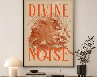 Divine Noise Graphic Poster | Bold Abstract Music Wall Art | Gift for Music Lover
