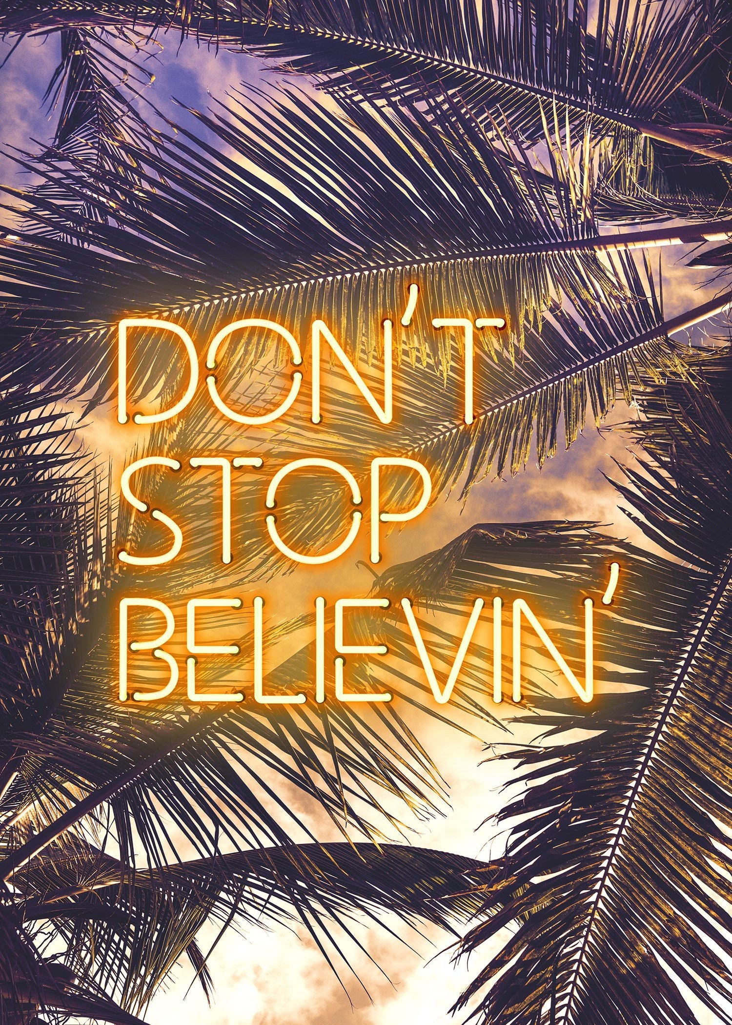 Don't Stop Believin Art Print, the Journey Song Lyric, Inspirational ...