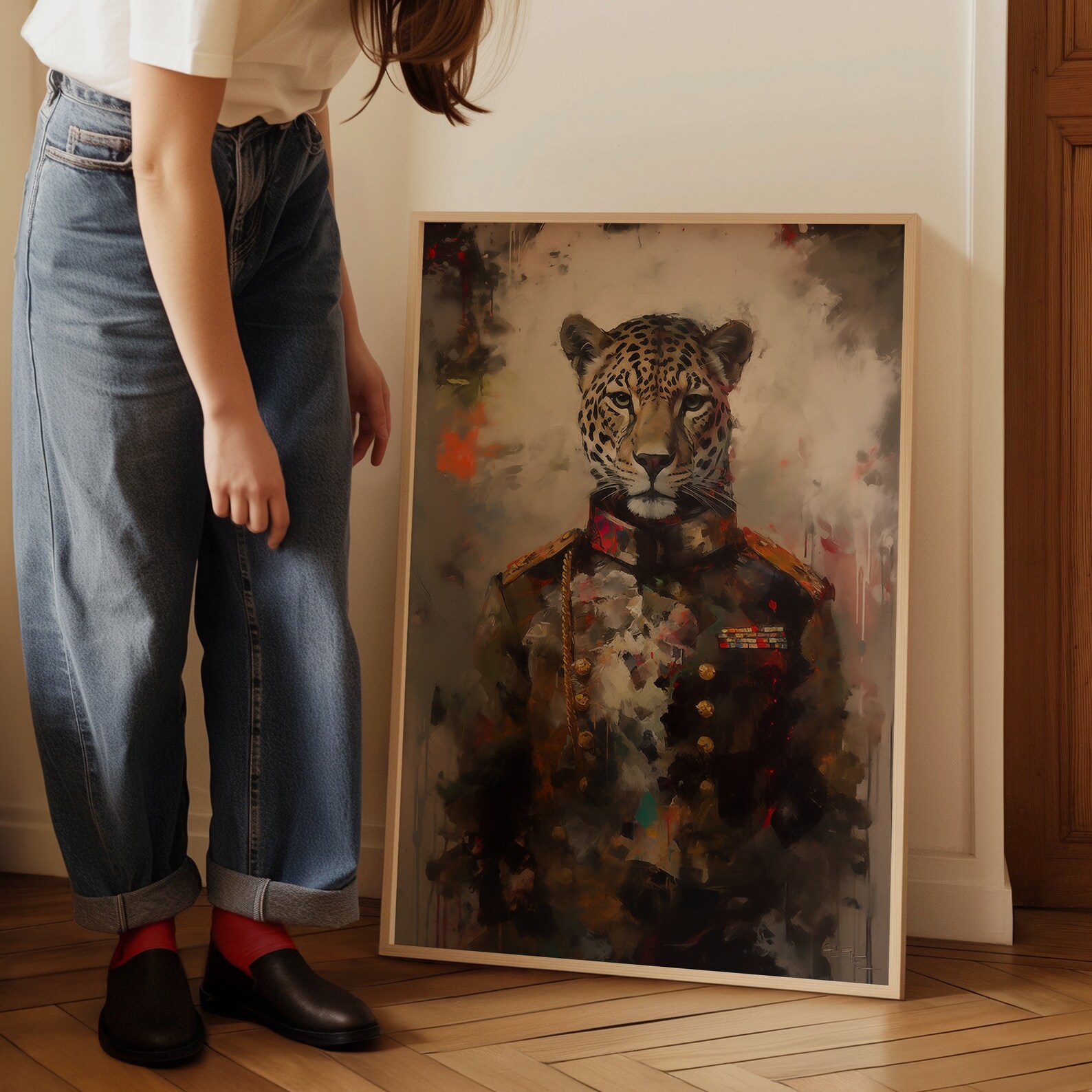 Vintage Leopard Portrait Art Print – Renaissance Animal Painting ...