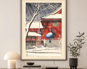 Kawase Hasui Snow Print | Japanese Woodblock Wall Art | Winter Japan Decor