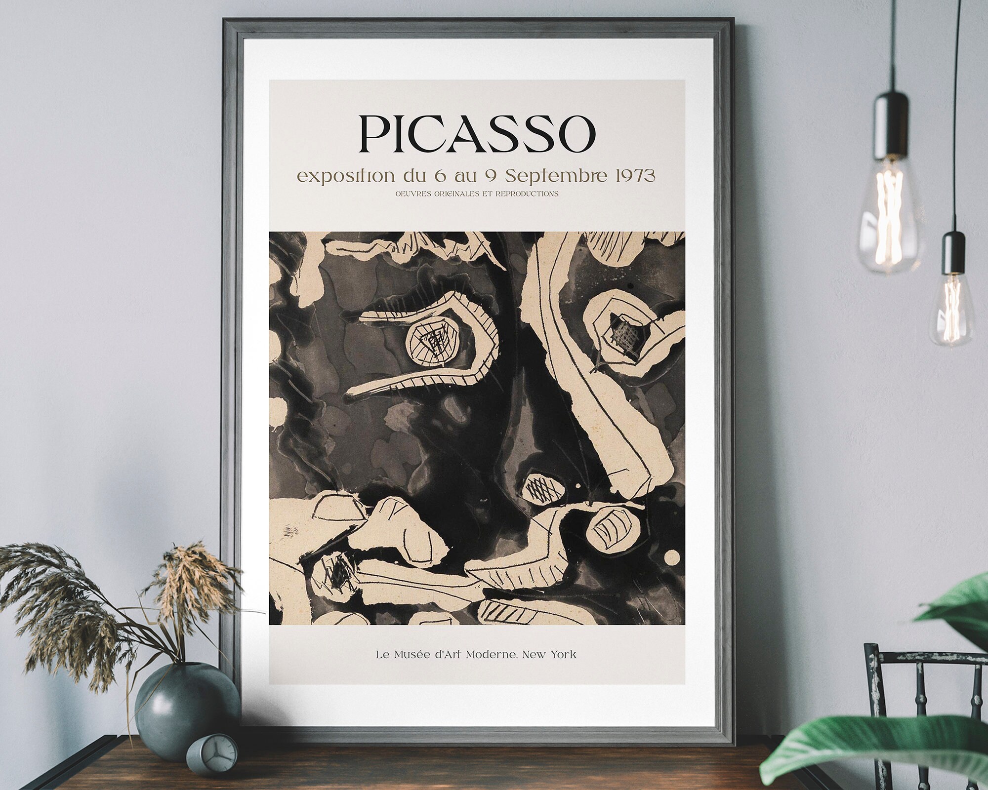 Pablo Picasso Exhibition Print – Vintage Museum Poster, Cubism Art, Abstract Art Print