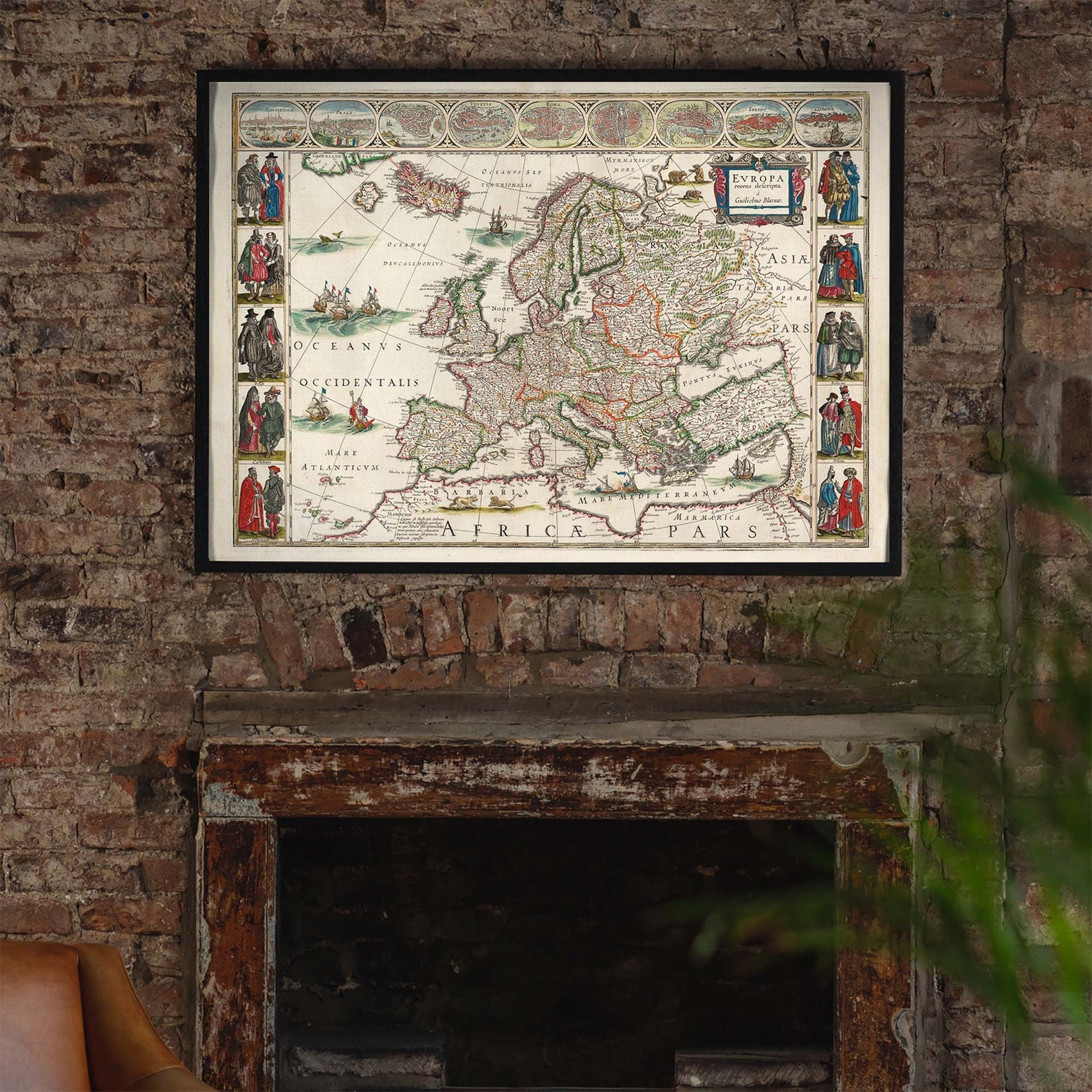 Vintage Europe Map, Antique Map Illustration, Historical Map Art Print ...