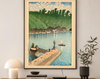 Kawase Hasui Japanese Print | Mihogaseki Beach Izumo Art | Woodblock Wall Decor Gift