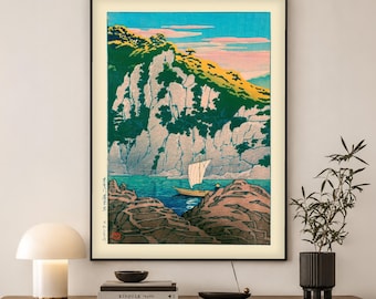 Kawase Hasui Kiso River Print | Japanese Woodblock Wall Art | Japandi Home Gift