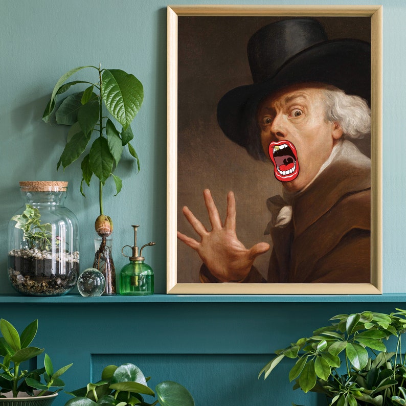 Renaissance Portrait Art Print – Altered Art Victorian Decor, Joseph Ducreux Self Portrait image 3