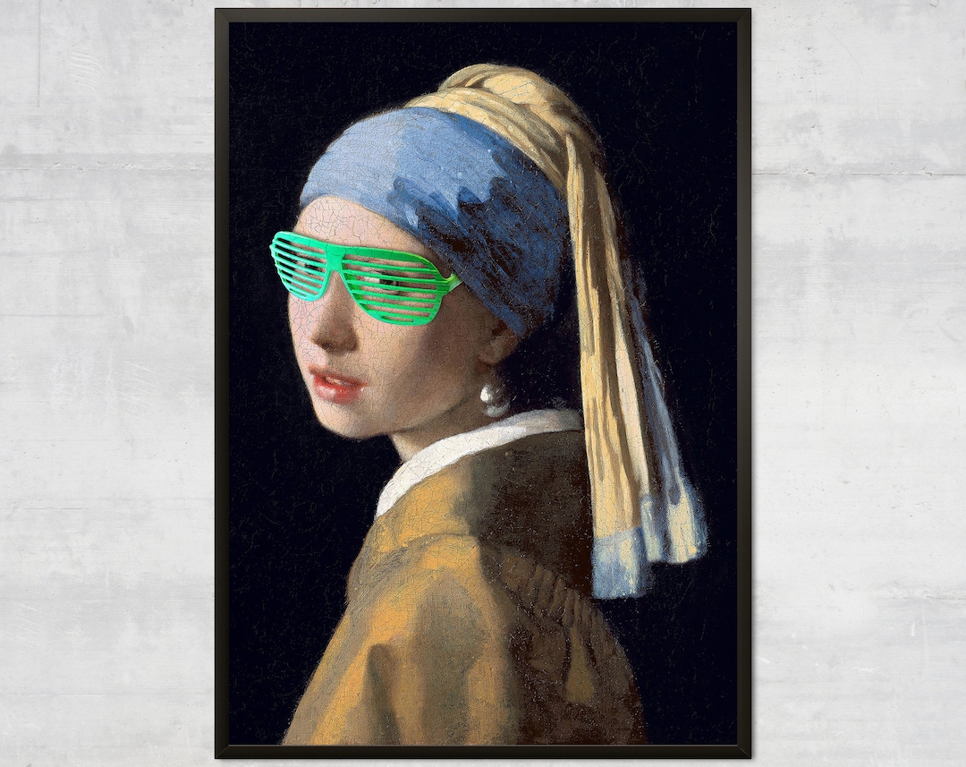 Girl With a Pearl Earring Altered Wall Art Urban Art Banksy Etsy