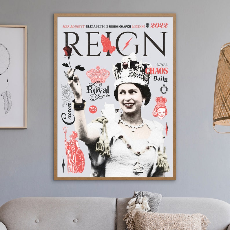 Queen Elizabeth II Platinum Jubilee Art Queen Illustration Etsy Canada