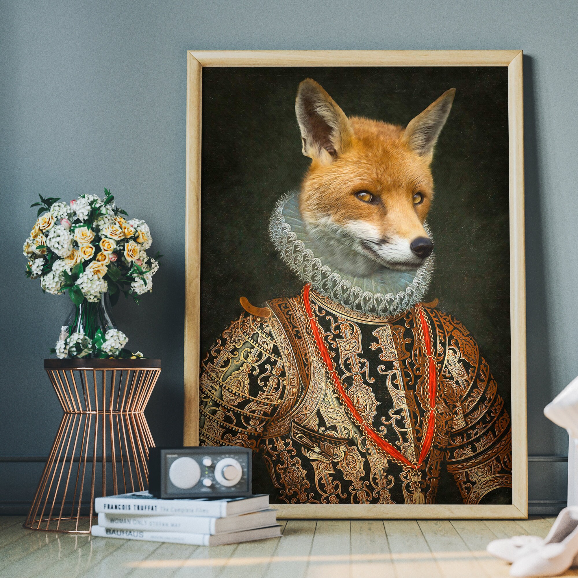 Victorian Fox Portrait Renaissance Animal Painting Altered - Etsy UK