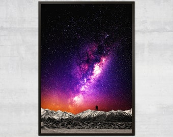 Space Print Wall Art, Star gazing gifts, galaxy wall decor, Milky Way poster