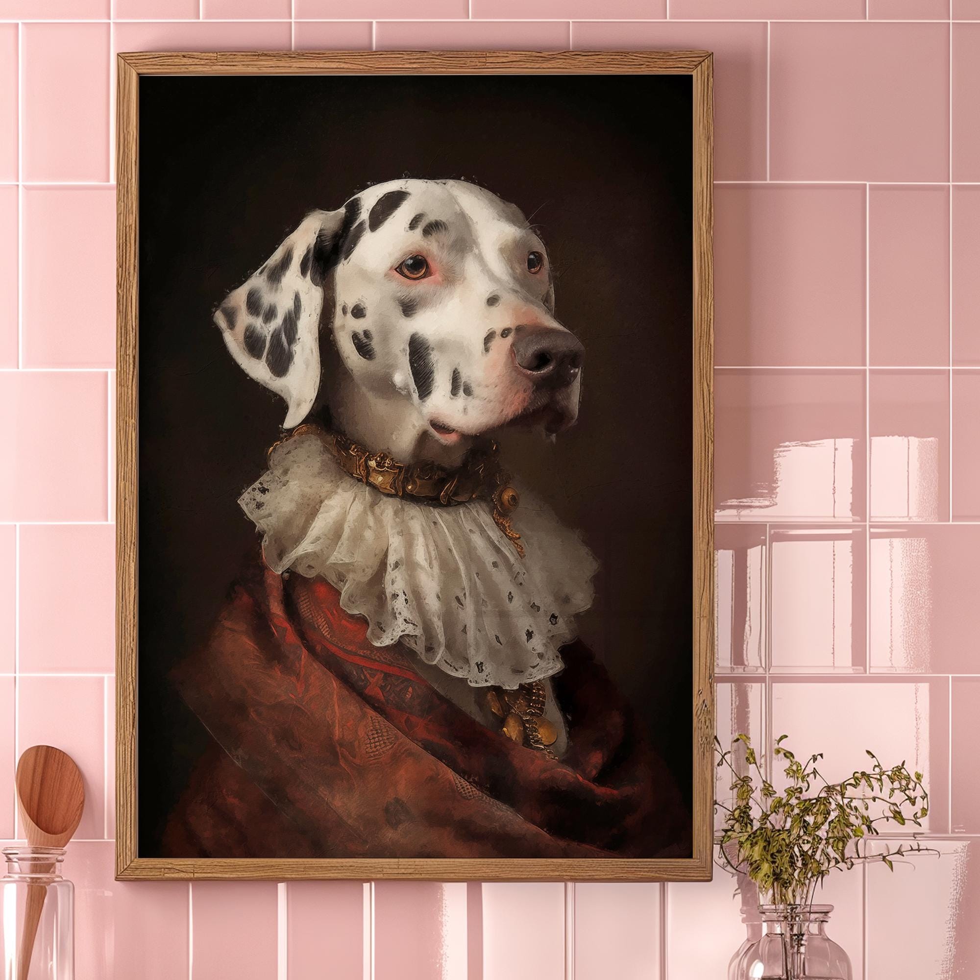 ダルメシアン犬の肖像画プリント — ルネッサンス風の改変アート - Etsy 