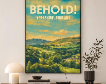 Yorkshire Print | Vintage Travel Poster Art | Gift for Yorkshire Lover