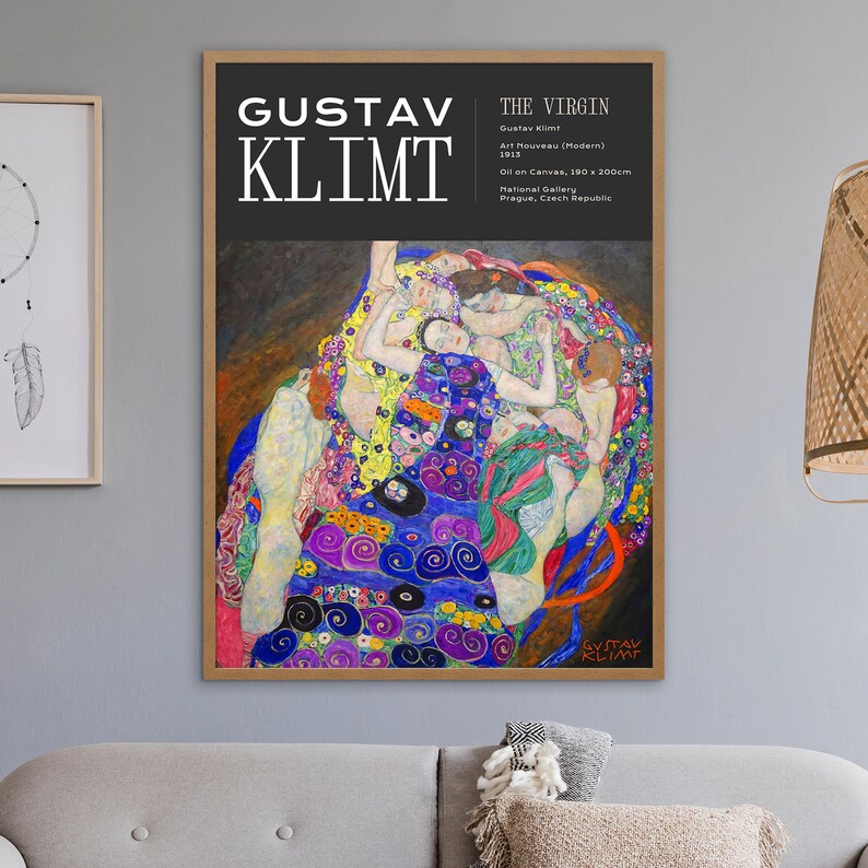 Gustav Klimt Exhibition Poster Klimt the Virgin Vintage Etsy
