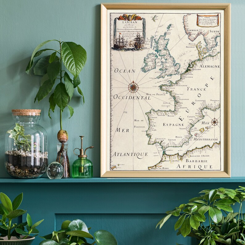 Vintage Europe Map Print — Antique Historical Travel Art - Etsy