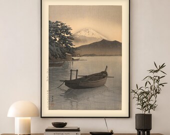 Kawase Hasui Japanese Print | Nagahama Beach Woodblock Art | Coastal Japan Wall Art