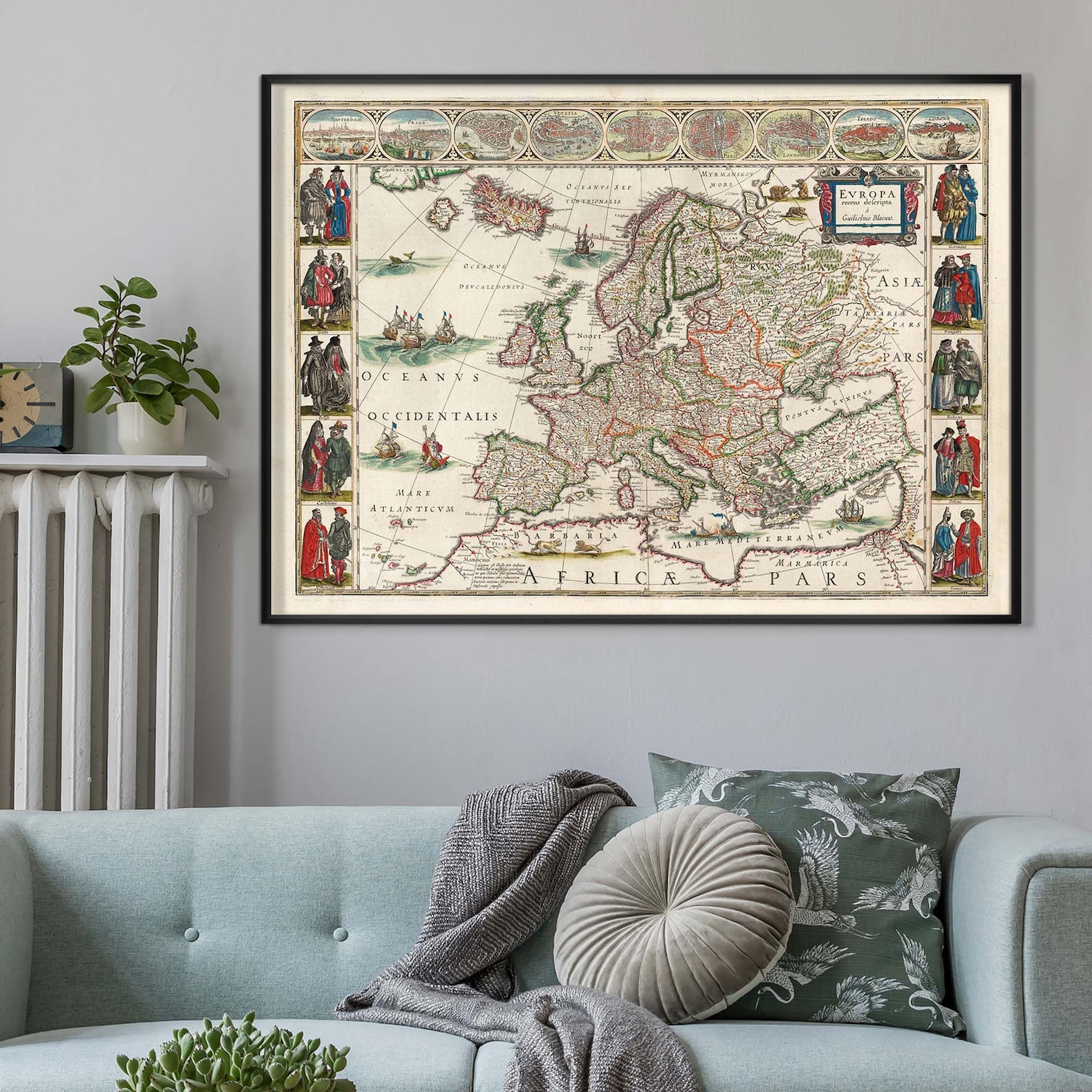 Vintage Europe Map, Antique Map Illustration, Historical Map Art Print ...