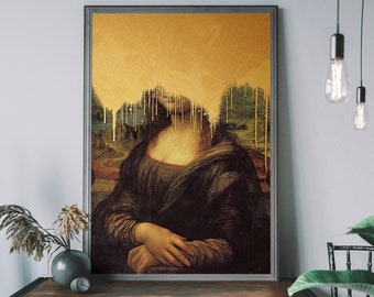Mona Lisa Reproduction Wall Art, Da Vinci Poster, Altered Art