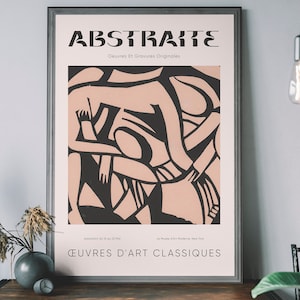 Grabado abstracto vintage de museo — Exposición de bellas artes imagen 1