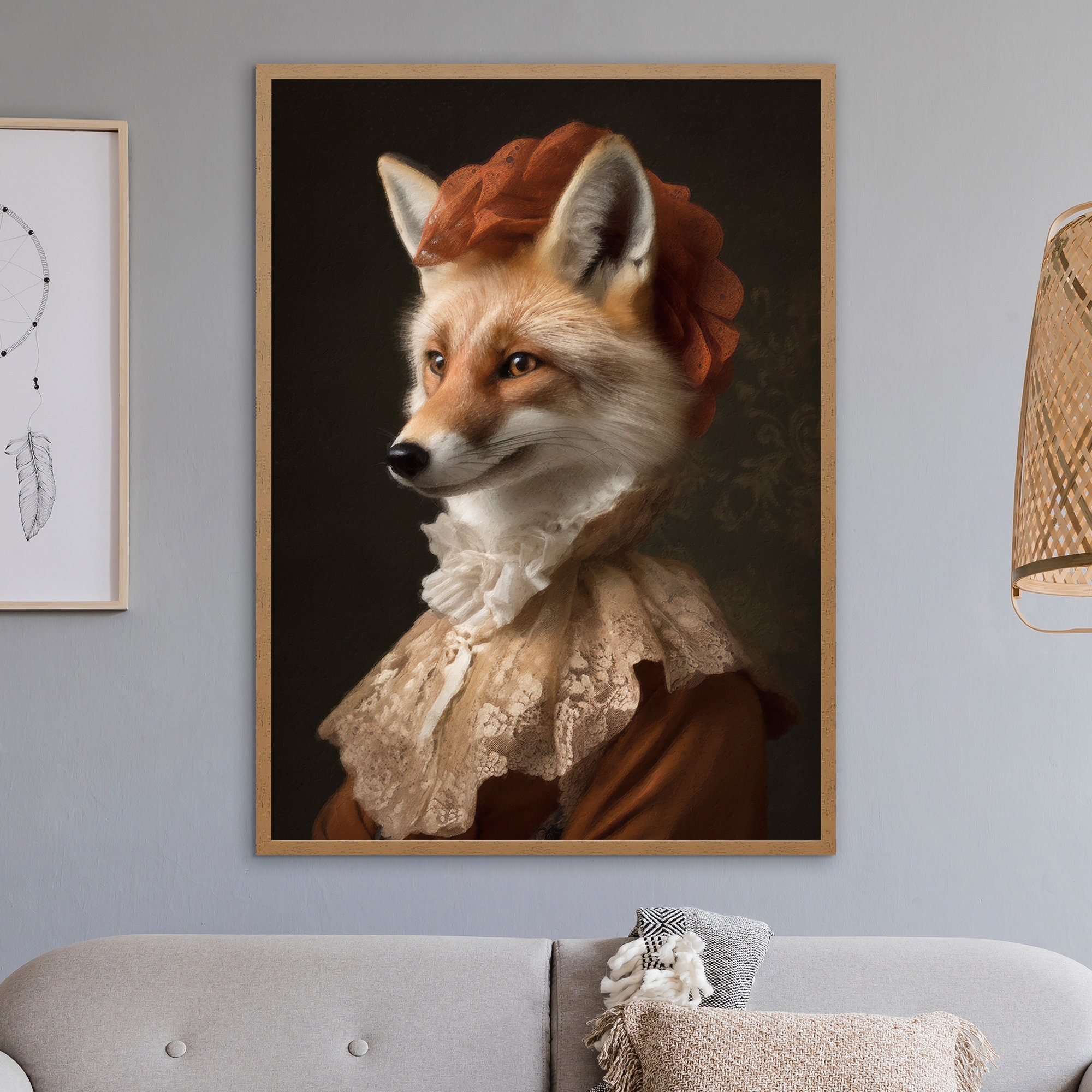 Fox Vintage Portrait, Renaissance Animal Painting, Altered Art Print ...