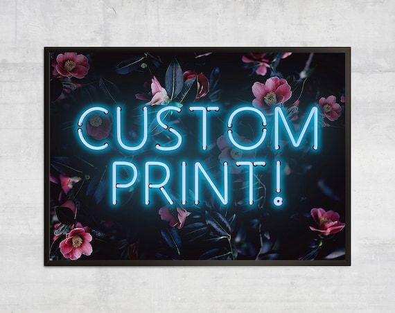 Impression Personnalisee Dart Neon Bleu Citation Impression Etsy Impression Personnalisee Dart Neon Bleu Citation Impression Etsy