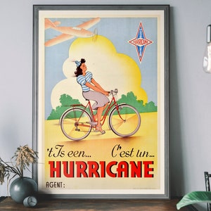 Retro Cycling Art Print – Antique Sport Wall Art, Vintage French Bicycle Poster