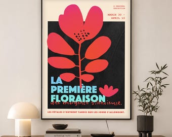 First Bloom Floral Poster | Botanical Graphic Wall Art | Spring Nature Print