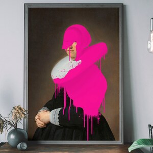 Altered Renaissance Gemälde – Vintage Tudor und Antikes Viktorianisches Portrait, Banksy Style Poster, Urban Art