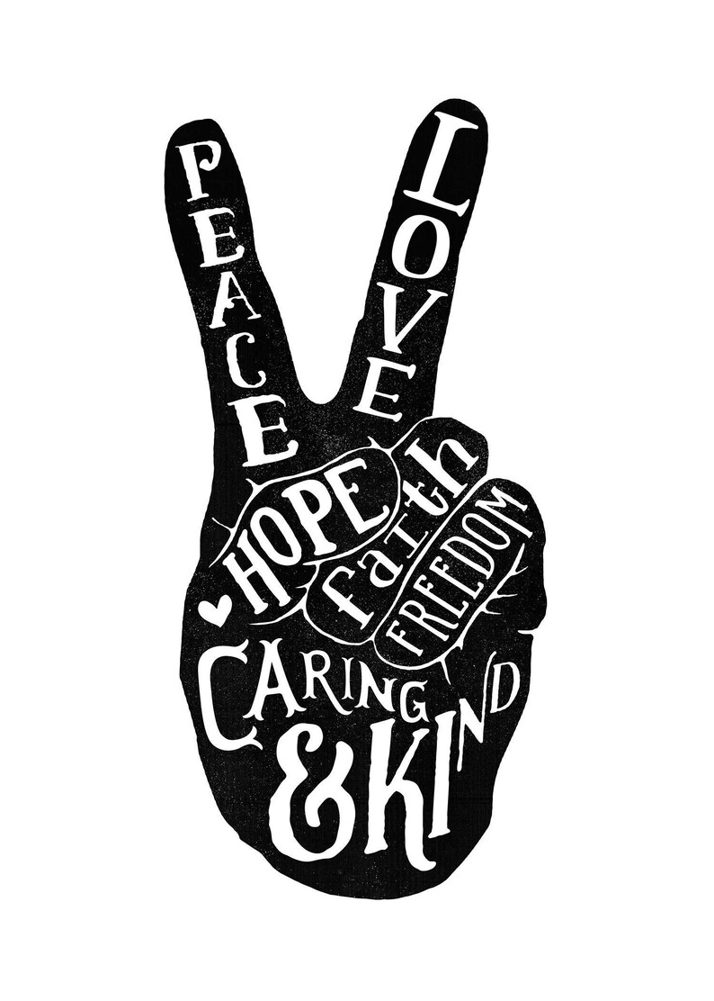 Peace sign art print World Peace Sign peace and love Inspirational Wall Art Minimalist bohemian decor peace symbol