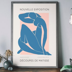 Matisse Nu Blue Museum Poster – Vintage Exhibition Print, Minimal Fine Art, Henri Matisse Blue Woman Wall Art