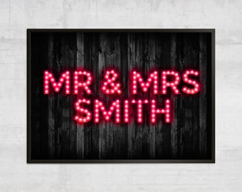 Custom wedding sign, Red Personalised Wedding Gift, Custom wedding poster, Custom wedding gift, custom wedding favours