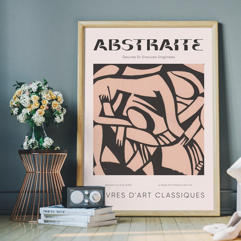 Grabado abstracto vintage de museo — Exposición de bellas artes imagen 5