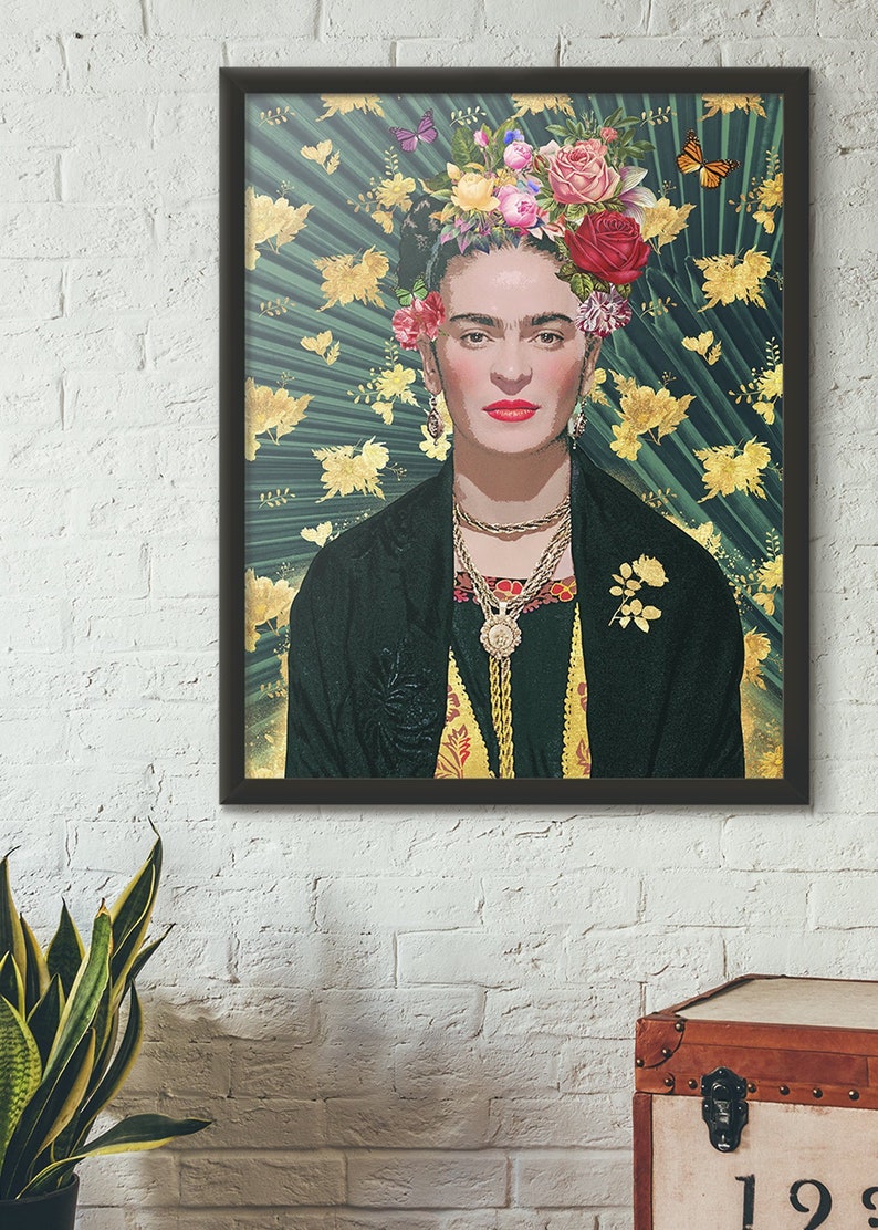 Frida kahlo print Frida Kahlo Wall Art Altered vintage art Etsy