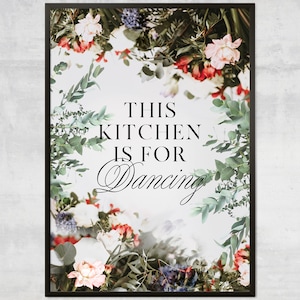 This Kitchen Is For Dancing Art Print – Kitchen Wall Art, Keepsake Gift, Disco Decor
