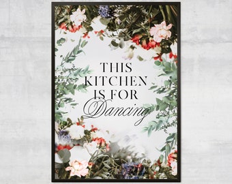 Ta kuchnia jest do tańca – wydruk artystyczny – sztuka ścienna do kuchni, pamiątkowy prezent, wystrój dyskotekowy