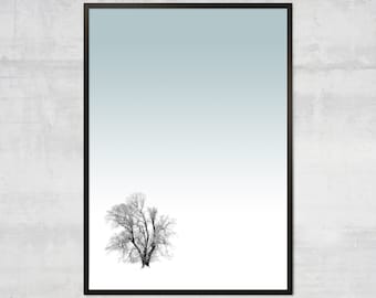 Scandinavian print bedroom, minimalist art tree print, Nordic Style Artwork, Forest Decor