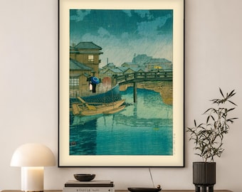 Shinagawa Print by Kawase Hasui | Japanese Woodblock Wall Art | Housewarming Gift